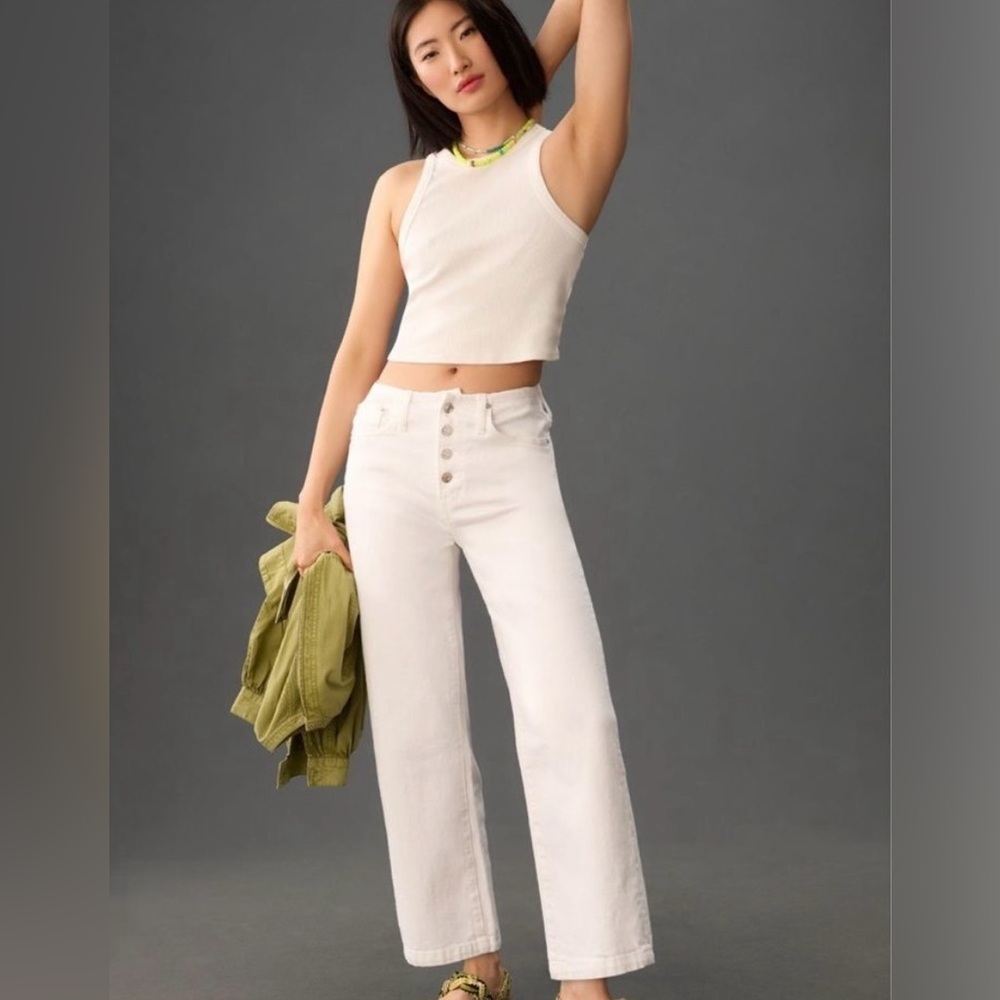 Edwin Bound Marli Ankle Wide Leg Jeans in Seashell 28 NWT